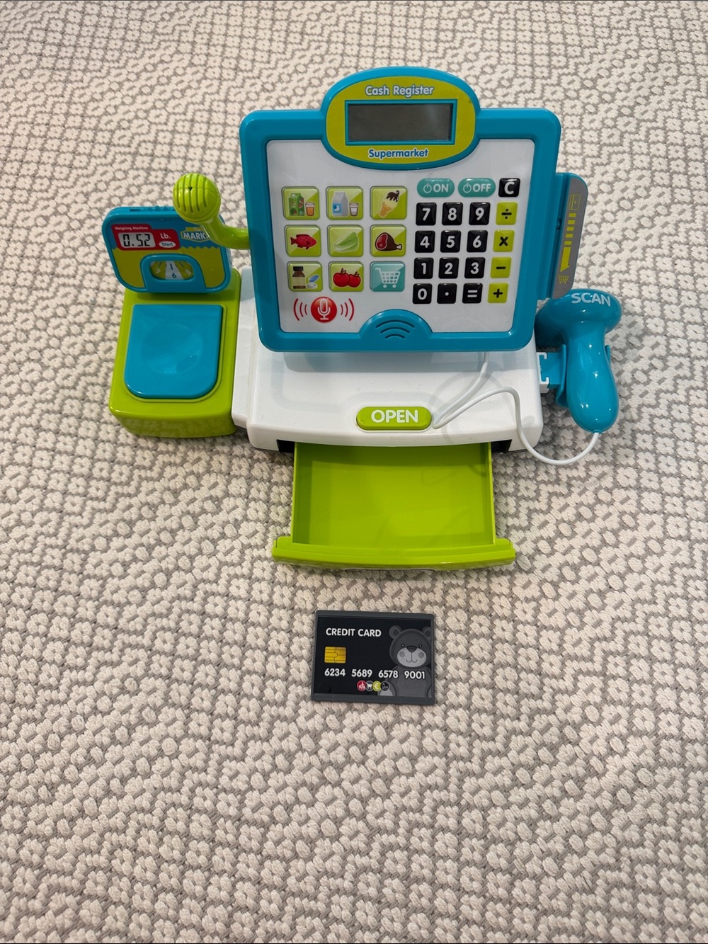 Target Kids Toy Cash Register in Teal and Lime Green